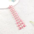 Uñas postizas para los pies diseño francés rosa conjunto de uñas artificiales - Borde Rosa Dulce Transparente
