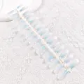 Uñas postizas adhesivas degradado azul conjunto de puntas de uñas cuadradas largas con soporte - Degradado Claro