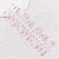 Set de uñas postizas degradadas moradas ojo de gato, puntas de uñas largas para manicura. - Rosa Morado Rosa
