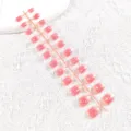 Uñas postizas ojo de gato rosa con diamantes de imitación de estrella, tiras de uñas. - Rayo Estrella Diamante Rosa