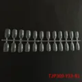 Punte Per Esposizione Di Unghie Finte Trasparenti Supporto Per Pratica Di Nail Art - Unghia Ballerina Tipo T Corta Trasparente (TJP309-Y33-W) / confezione da 24 pezzi
