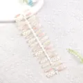 Uñas postizas nude patrón de cuadros mariposa set de manicura cubierta completa elegante - Cuadros Rosa Suave