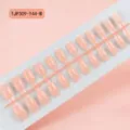 Puntas de uñas postizas ataúd largas sin pintar desnuda acrílicas tiras mayorista - Rosa Champaña