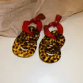 Orecchini pendenti in resina con stampa leopardata chic, eleganti gioielli moda di tendenza. - Stile 5 / Rosso Caffè