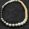 Multi-color gradient pearl necklace, elegant clavicle chain with unique bead color mix. - 158# Multicolor Gradient Pearl Style