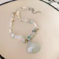 Beach style seashell pendant beaded necklace ocean themed jewelry for women summer chic chain - Blue Starfish Regular Necklace (110#)
