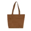 Bolso tote de pana marrón para mujer gran capacidad bolso de hombro casual de moda - Marrón