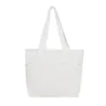 Bolso tote de pana blanco gran capacidad bolso de hombro para mujer trabajo diario escuela. - Blanco