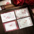 Butterfly and rose message greeting cards decorative small cards variant set style A - Pack of 20