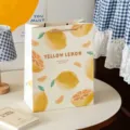 Lemon illustration gift bag, fresh sweet paper tote bag for friends, birthday present packaging. - Lemon (Large)