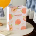 Sweet pink peach illustration gift bag for birthday parties and friends packaging shopping bag. - Peach (Large)