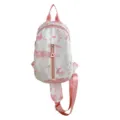 Korean style pink white landscape print chest bag casual versatile womens sling crossbody bag - Style Without Pendant / Pink