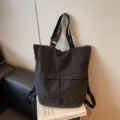 Damen schwarzer Nylon Rucksack vielseitig große Kapazität Reise Tasche schule casual - Schwarz