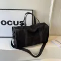 Schwarze Reisetasche mit großem Fassungsvermögen für Damen und Herren lässige Umhängetasche. - Oxford Stoff Stil / Schwarz