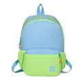 Farbblock Schulrucksack, großer lässiger Tagesrucksack für Studenten und Jugendliche. - Rucksack mit Anhänger / Blau