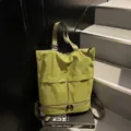 Grüner Nylon Rucksack für Damen lässige große Kapazität Reise Tasche Mode Alltags Buch Tasche - Grün