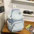 Japanischer Freizeit Rucksack, grosser Kapazitaet Schultasche, leichter Reise Tagesrucksack. - Blau