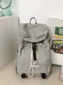 Graugrüner Freizeitrucksack, leichter Rucksack mit Kordelzug für Reisen, Outdoor und Schule. - Grau
