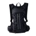 Black sports hiking backpack, outdoor cycling hydration vest, durable unisex running daypack. - Black