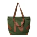 Green Canvas Tote Bag for Women Casual Letter N Shoulder Bag Daily Student Handbag - Style 2 Green