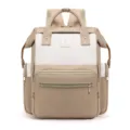 Grand sac à dos à langer multifonctionnel et grande capacité pour maman beige et blanc. - Kaki