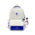 Farbblockender Studenten Rucksack grosse Kapazitaet Freizeittasche Schultasche neu - Schulranzen mit Rollgestell / Blau