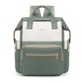 Sac à dos à langer multifonctionnel de grande capacité, élégant sac de voyage vert et beige. - Vert