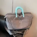 Große Reisegepäcktasche für Damen und Herren, leichtere Sporttasche mit Schultergurt grau - Graue erweiterbare Version