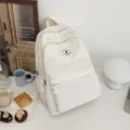Minimalistischer großer Schulrucksack für Studenten, stilvolle Freizeitreise-Laptoptasche. - S / Weiß