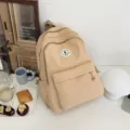 Grosse Kapazitat karierter Schulrucksack fur Studenten, Freizeit Reise Laptop Rucksack - S / Khaki