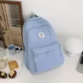 Hellblaue kariertes Rucksack, minimalistische Schultasche, lässige Reise-Computer-Tasche. - S / Blau