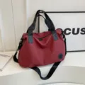 Bequeme burgunderrote Nylontasche große Kapazität lässige Reise Umhängetasche für Damen - Rot