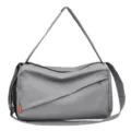 Gray waterproof sports gym duffel bag for men and women, casual crossbody travel bag. - Gray