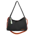 Herren Kontrastfarbe große Kapazität Fitness Tasche lässige Schulter Reisetasche - Mit Anhänger / Schwarz