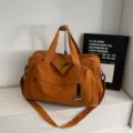 Orange Grosse Kapazitaet Sporttasche Reise Handtasche Trocken Nass Trennung Duffelbag - Braun