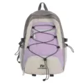 Grau-lila Freizeit Outdoor Kordelzug Rucksack mit Gummizug und Netztaschen Variante. - L / Lila