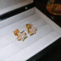 Gold-plated star huggie earrings sparkling with clear cubic zirconia for daily chic styling. - Star Style / Clasp Back / Gold