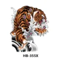 Waterproof temporary tiger tattoo sticker, traditional Japanese wave design for half arm use. - HB-355X