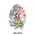 Autocollant de tatouage temporaire imperméable avec totem abstrait et lotus pour bras. - TBS-8476 Totem et Lotus Coloré