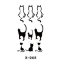 Foglio adesivo tatuaggio temporaneo silhouette gatto nero per elegante body art decorazione. - Silhouette di Gatto (X-068)
