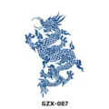 Adesivo per tatuaggio temporaneo impermeabile con design di drago cinese blu tradizionale, molto realista. - Stile Drago Tradizionale (GZX-087)