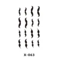 Foglio di tatuaggio temporaneo con baffi neri per arte corporea stile minimalista. - Baffi (X-063)