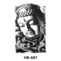 Black and white Buddha temporary tattoo sticker for men and women, half arm body art waterproof. - HB-687 / 210*148mm
