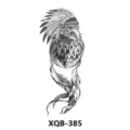 Autocollant de tatouage temporaire aigle noir et blanc imperméable pour bras, animal. - Plume d'Aigle Attrape-rêves (XQB-385)