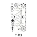 Autocollant de tatouage temporaire cerf géométrique noir blanc design mystique art corporel - T-198 / 60x105mm