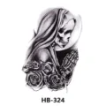 Waterproof temporary tattoo sticker featuring skull and roses design, perfect for arm. - HB-324