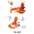 Watercolor fox and butterfly temporary tattoo sticker sheet, vibrant colorful art design. - TH-257 / 210*148mm