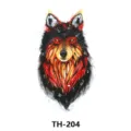 Colorful wolf temporary tattoo sticker, waterproof body art transfer design main view - TH-204 / 210*148mm
