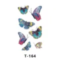 Feuille de stickers de tatouage temporaire papillon coloré aux superbes motifs artistiques. - T-164 / 60x105mm