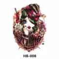 Autocollant de tatouage temporaire de fille d'anime gothique art corporel vintage - 210*148mm / Fille Rétro Gothique (HB-008)